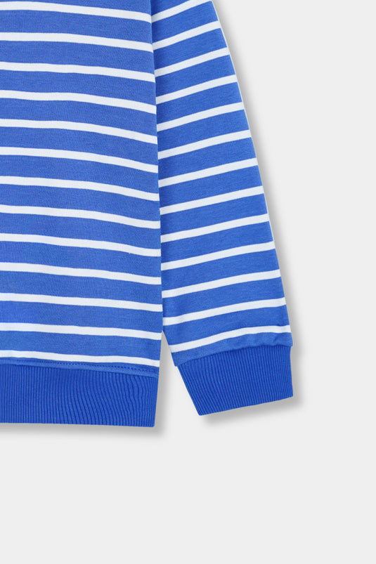 Blue Striped Sweatshirt For Kids