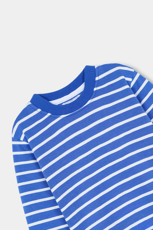 Blue Striped Sweatshirt For Kids