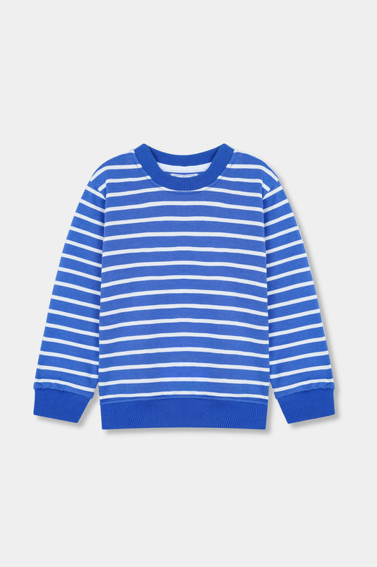 Blue Striped Sweatshirt For Kids