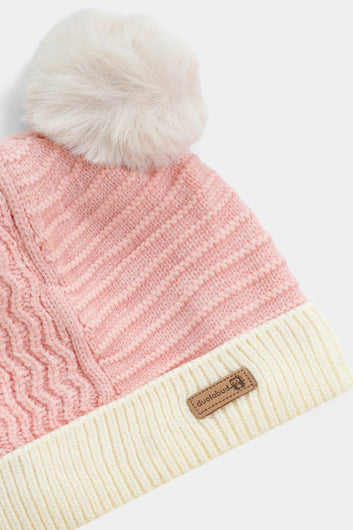 Baby Pink Double Pom-Pom Winter Cap
