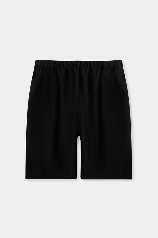Jet Black Cotton Terry Boys’ Shorts