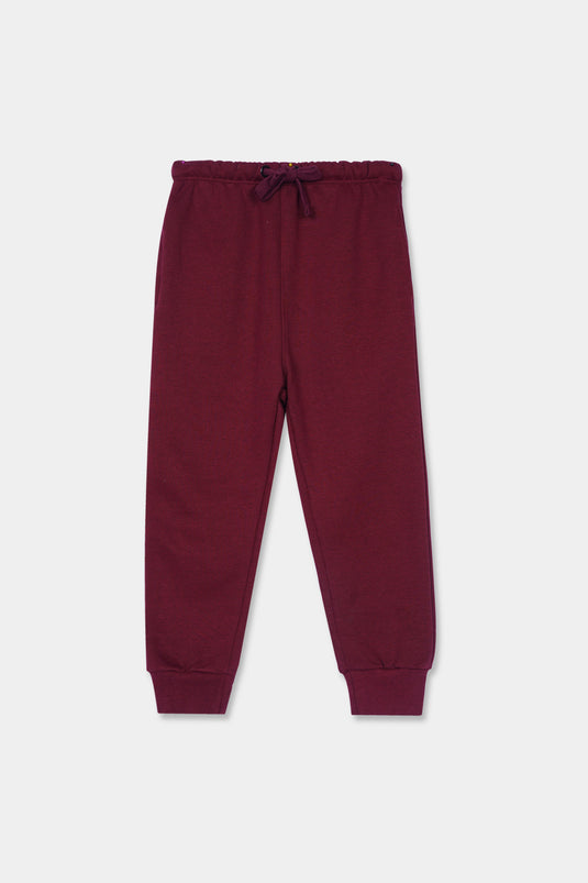 Maroon Organic Fleece Trouser for Kids