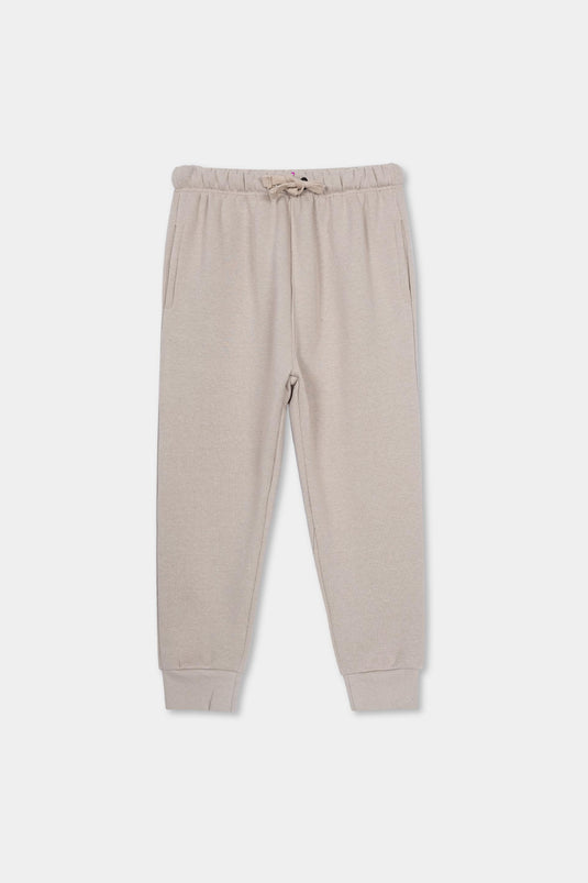 Beige Organic Fleece Trouser for Kids