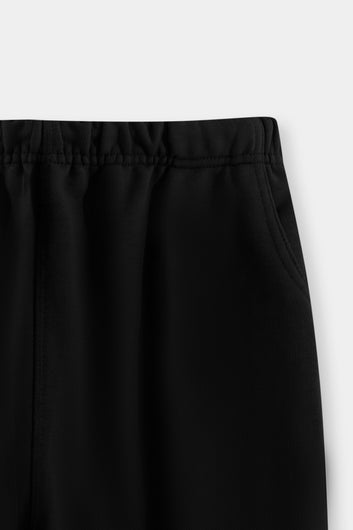 Jet Black Cotton Terry Boys’ Shorts