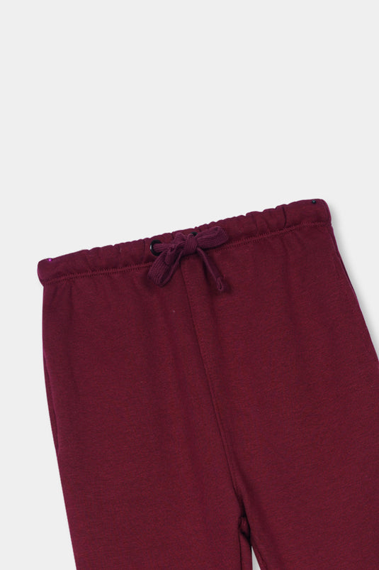 Maroon Organic Fleece Trouser for Kids