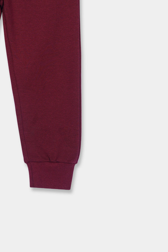 Maroon Organic Fleece Trouser for Kids