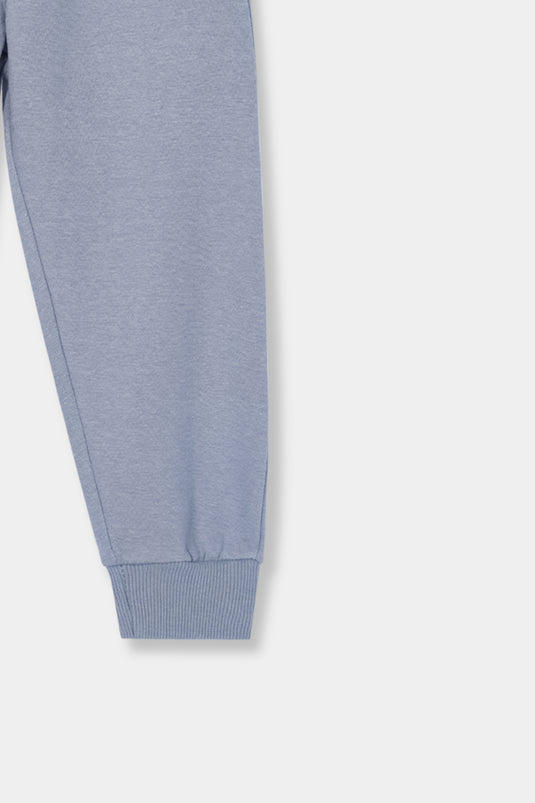 Dusky Blue Organic Fleece Trouser for Kids