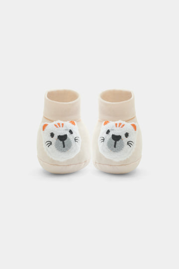 Baby Cream 3D Bear Booties