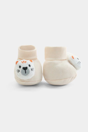 Baby Cream 3D Bear Booties