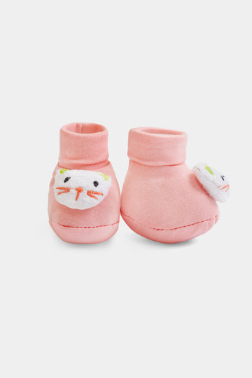 Baby Bright Pink 3D Cat Booties