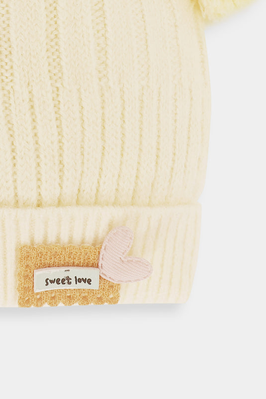 Light Beige Super Stretchable Wool Cap for Babies