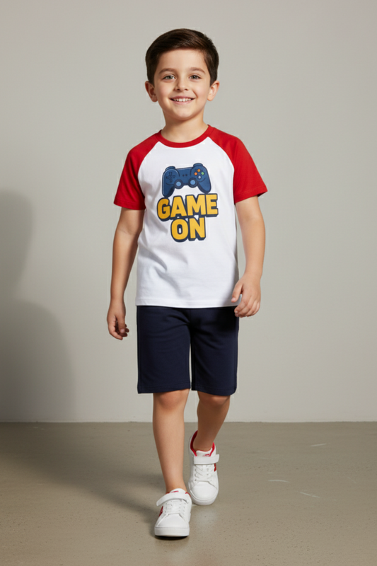Game On Tee & Navy Shorts Set