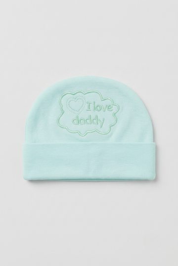"I Love Daddy" Baby Summer Cotton Cap – Mint Green