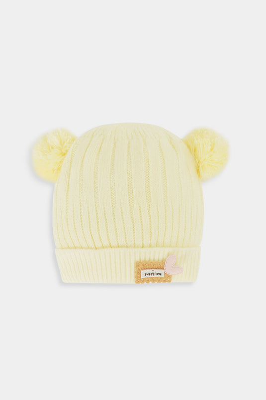 Yellow Super Stretchable Wool Cap for Babies