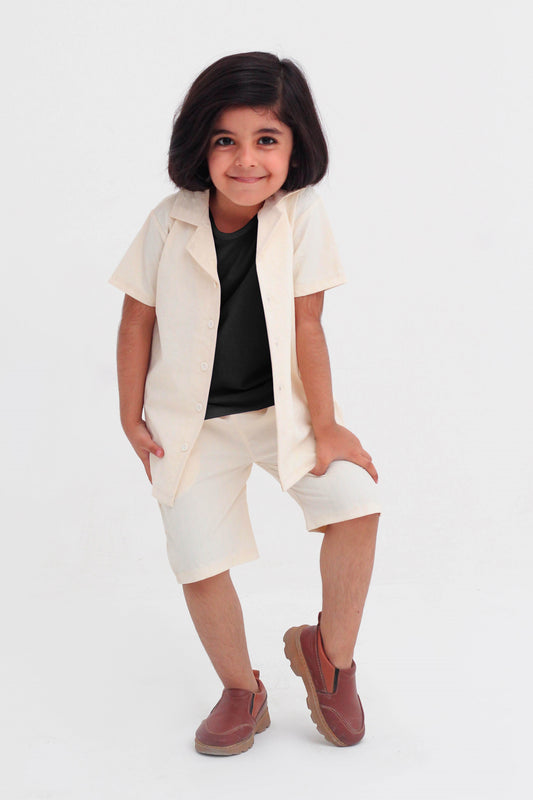3-Piece Sandy Stripes Textured Cotton Set