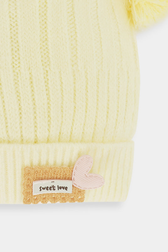 Yellow Super Stretchable Wool Cap for Babies