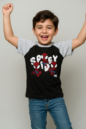"Spidey Kid" Tee – Black &amp; Grey