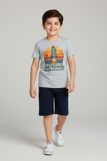 Future Astronaut Tee & Navy Shorts Set