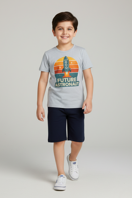 Future Astronaut Tee & Navy Shorts Set