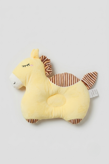 Playful Pony Baby Head Shaping Pillow – Pastel Yellow