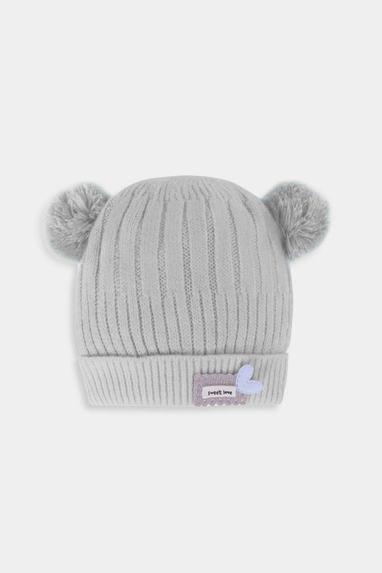 Grey Super Stretchable Wool Cap for Babies