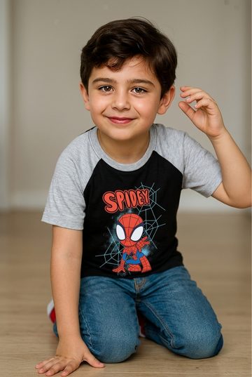 "Spidey" Web Tee – Black &amp; Grey