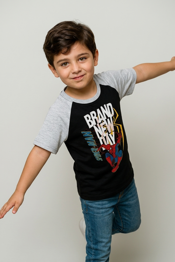 Spider-Man "Brand New Day" Tee – Black &amp; Grey