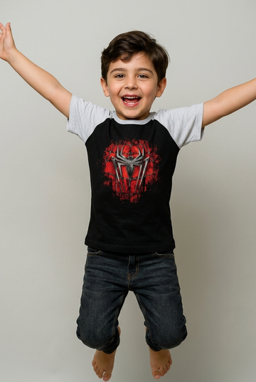 Spider-Man Emblem Tee – Black &amp; Grey