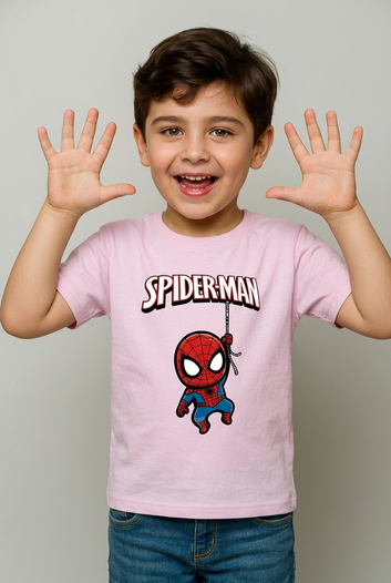 Spider-Man Hanging Web Tee – Pink