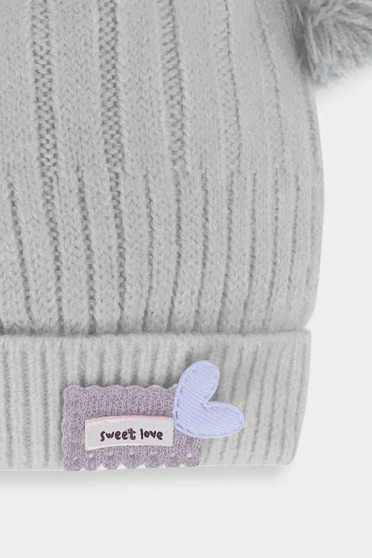 Grey Super Stretchable Wool Cap for Babies