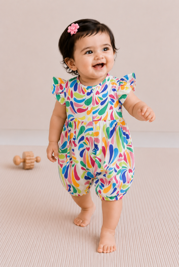 Vibrant Multi-Color Flutter Romper