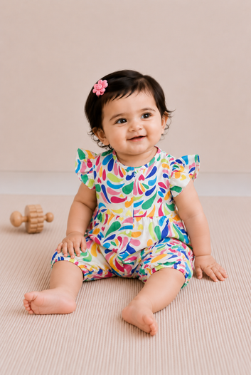 Vibrant Multi-Color Flutter Romper