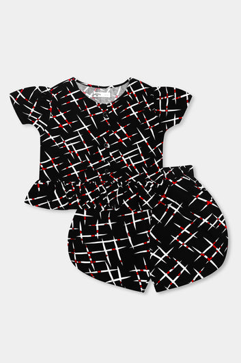 Urban Grid Printed Linen Set