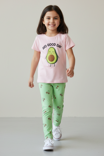 Avo Good Day Tee & Cherry Tights Set