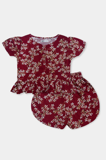 Berry Blossom Printed Linen Summer Set