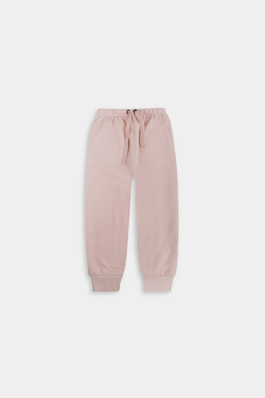 Baby Pink Organic Fleece Trouser for Girls