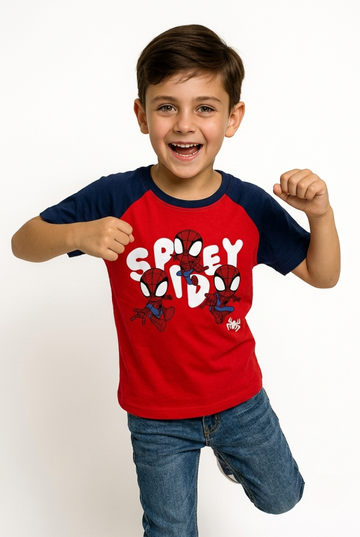 "Spidey Kid" Tee – Red &amp; Navy