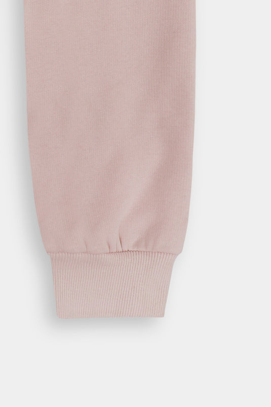 Baby Pink Organic Fleece Trouser for Girls