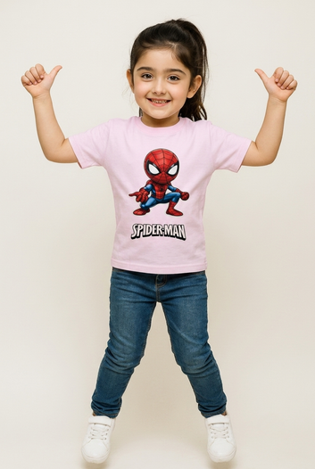 Spider-Man Chibi Point Tee – Pink