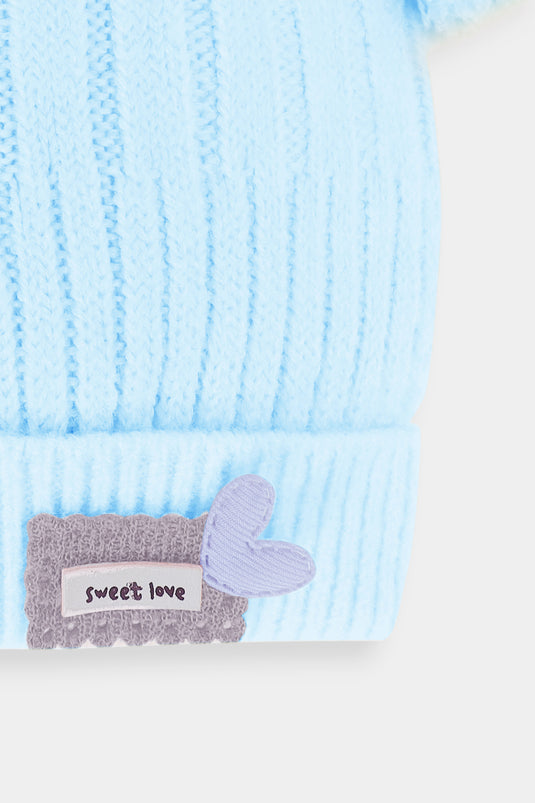 Blue Super Stretchable Wool Cap for Babies