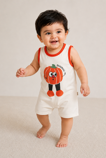 Pumpkin Character Summer Romper