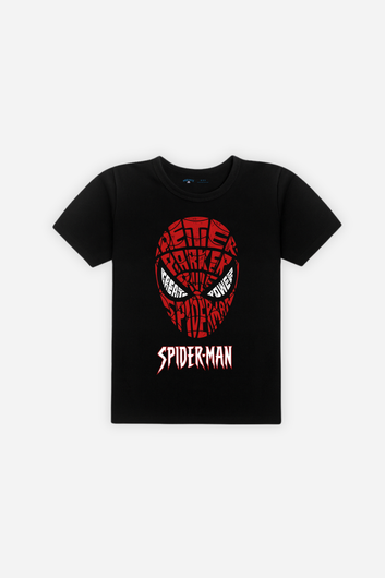 Spider-Man Peter Parker Word Art Tee - Black