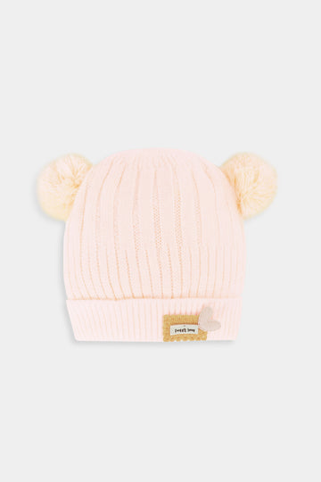 Peach Wool Super Stretchable Cap for Babies