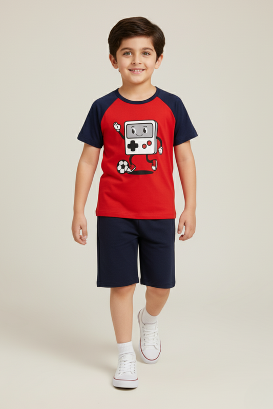 Gaming Tee & Navy Shorts Set