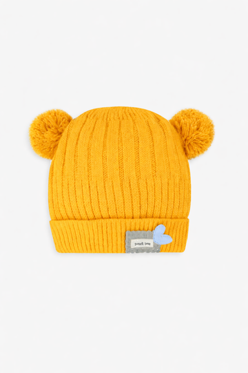 Yellow Super Stretchable Wool Cap for Babies