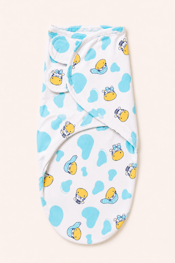 Sky Blue Safari Friends Easy Swaddle Wrap
