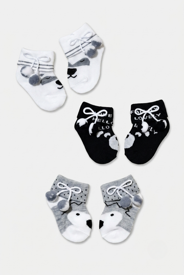 Playful Pom-Pom Baby Summer Socks – Pack of 3