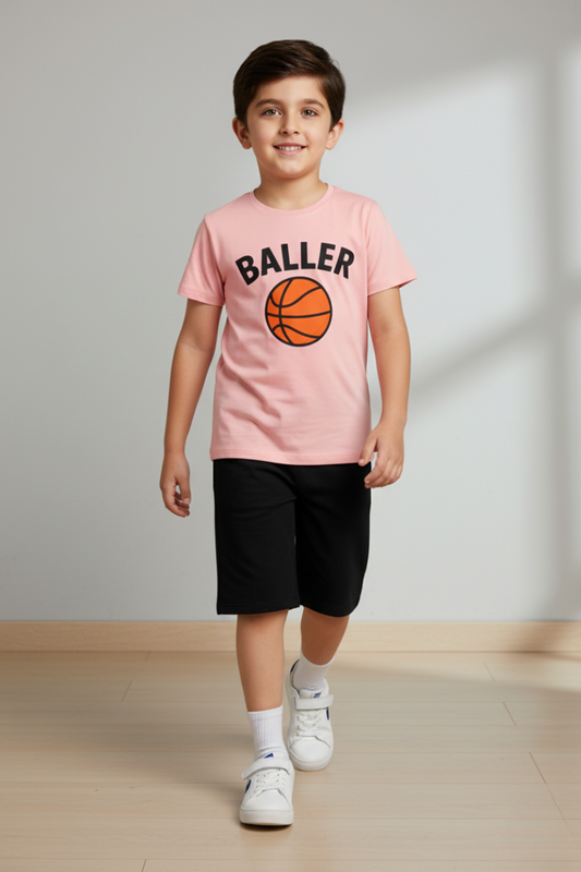 Baller Tee & Black Shorts Set