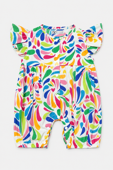 Vibrant Multi-Color Flutter Romper