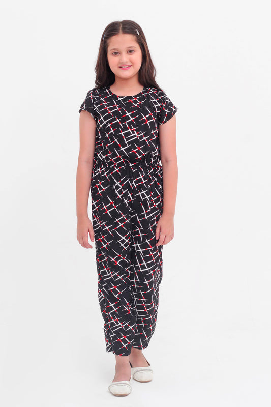 Urban Check Printed Linen Jumpsuit